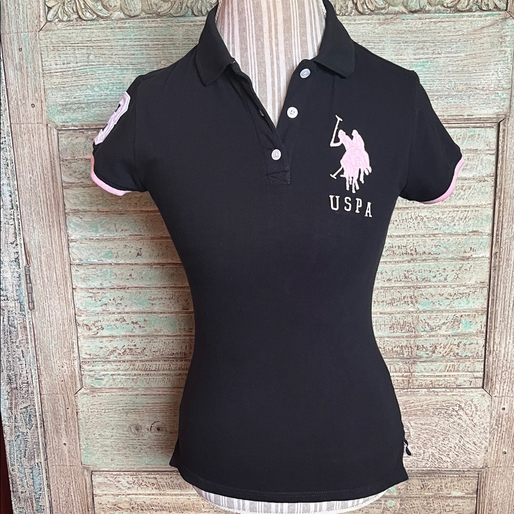 Beverly Hills Polo Club Black Tee with Pink Accents